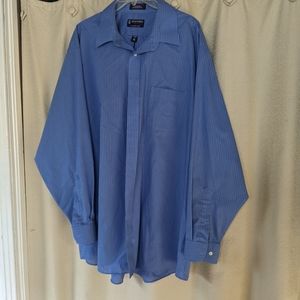 Stafford Blue Striped Long Sleeve Dress Shirt